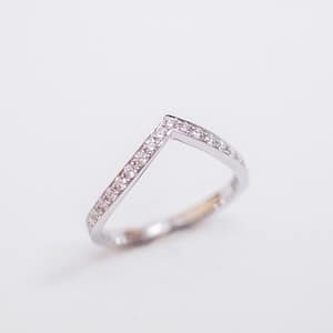 Alliance en or blanc 18 carats et diamants 0,28ct, pour femme, collection Mariage